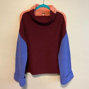 Free People Color-block Sweater